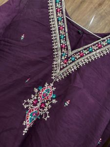Embroidered Purple Kurta