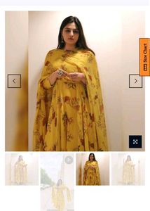 Elegant Yellow Floral Kurta Set