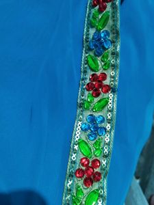 Beautiful Sky Blue Colour Saree