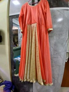 Elegant Peach Anarkali Gown