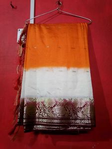 Orange Embroidered Georgette Saree &amp; Blouse S32