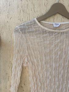 Sheer Crinkle Long Sleeve Top