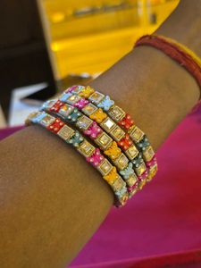 Elegant Kundan Stone Bangle Set - Brand New &amp; Unus