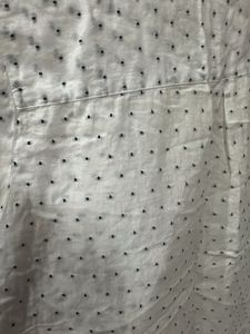 White Polka Dot Button-Up Shirt