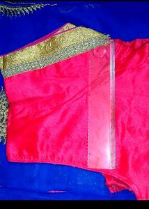 Synthetic Saree With Blouse