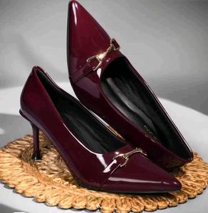 Elegant Burgundy Patent Heels