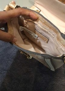 Stylish Gold &amp; Beige Shoulder Bag