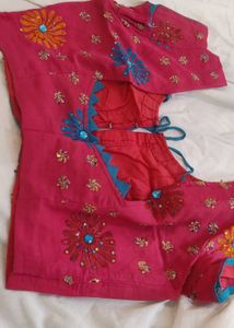 Vibrant Pink Embroidered Saree