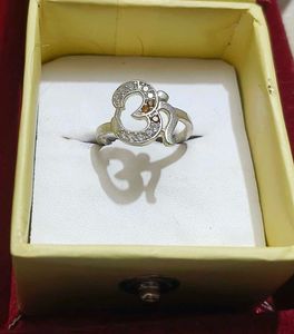 om symbol pure silver ring