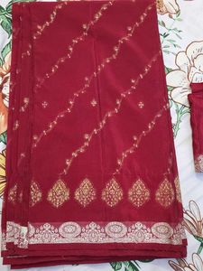 Maroon Saree with Blouse
