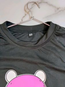 Cute Printed Women's T-Shirt (Black)
