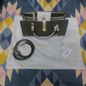 GUESS Women Printed Structured Satchel Bag
