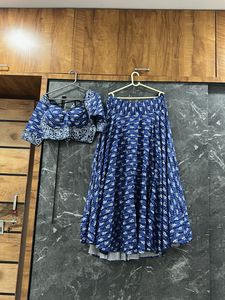 navaratri Blue Printed Lehenga Choli Set
