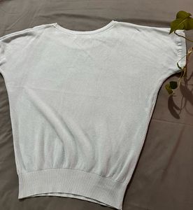Allen Solly Light Blue Textured Knit Top