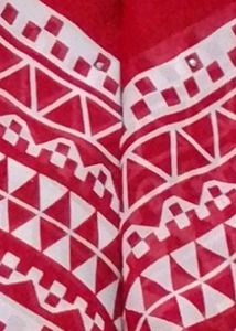 White Bordered Red Embroidered Saree
