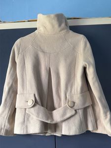 Cream Textured Cropped Jacket