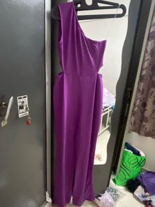 Stunning Purple One-Shoulder Cut-Out Jumpsuit
