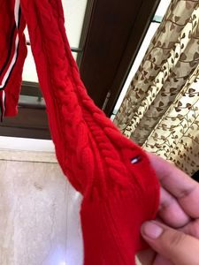 Tommy Hilfiger Red Cable Knit Sweater