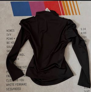 Black Long Sleeve Mock Neck Top