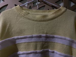 Cute Yellow &amp; White Striped Sweater