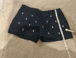 Ralph Lauren Navy Shorts with White Horse Print