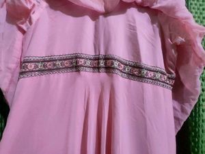Elegant Pink Dress with Cape Detail