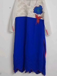 Blue & White Embroidered Kurtas
