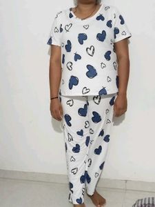 Cute Heart Print Pajama nightdress