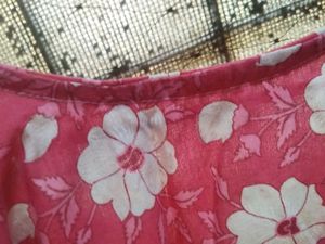 Pink Floral Print Tunic Top