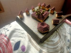 Mini Craft Ideas Hand Made ColourFul Huts Haveli Trees Pent House