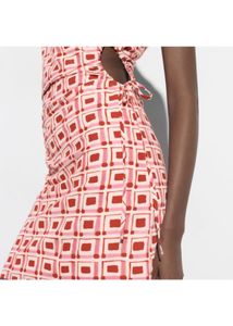 New Zara Celeb Style Cutout Printed Mini Dress