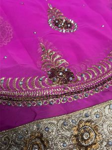 Vibrant Pink Embroidered Saree😍✨