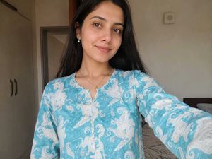 Blue Floral Print Kurta