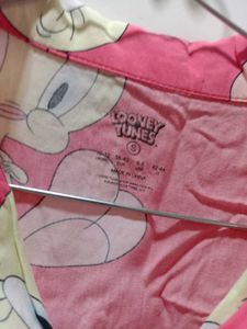 Pink Tweety Bird Button-Up Top