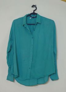 Teal Collared Button-Up Shirt