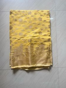 Yellow Silk Saree ( attached blouse)