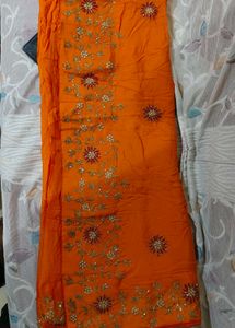 Georgette fabric handwork saree
