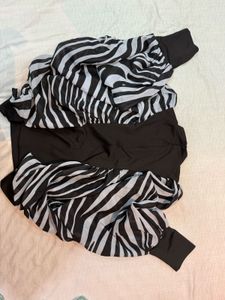 BRAND NEW- Stylish Zebra Print Balloon Sleeve Top