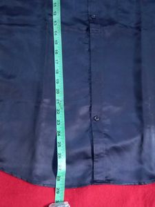 Men's Navy Blue Formal Shirt shine cloth
