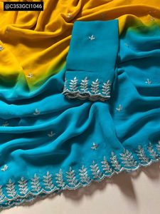 Sequin Work Dual Shade Saree