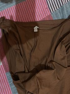 Stylish Brown One-Shoulder Top