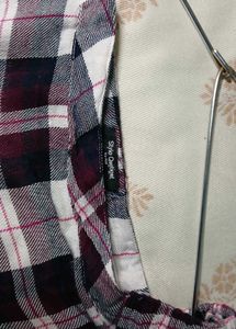 White &amp; Maroon Checked shirt