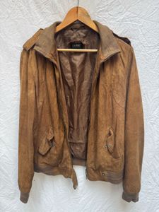 Brown Suede Bomber Jacket