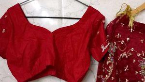 Stunning Maroon Embroidered Lehenga