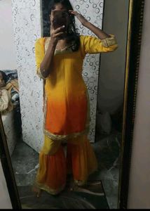 Beautiful Yellow &amp; Orange Kurta Set