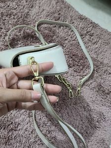 double sling Stylish Bag with gold accent chain