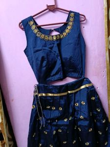 Elegant Blue Embroidered Lehenga Choli Set