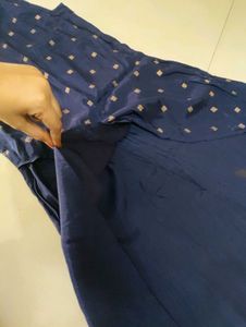Elegant Navy Blue Kurta with Gold Print