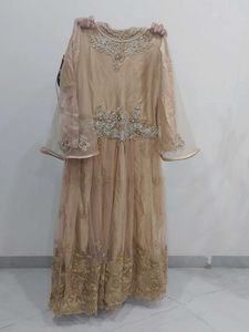 Elegant Gold Embroidered Maxi Dress