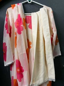 Floral Print Anarkali Kurta with Pants &amp; Dupatta